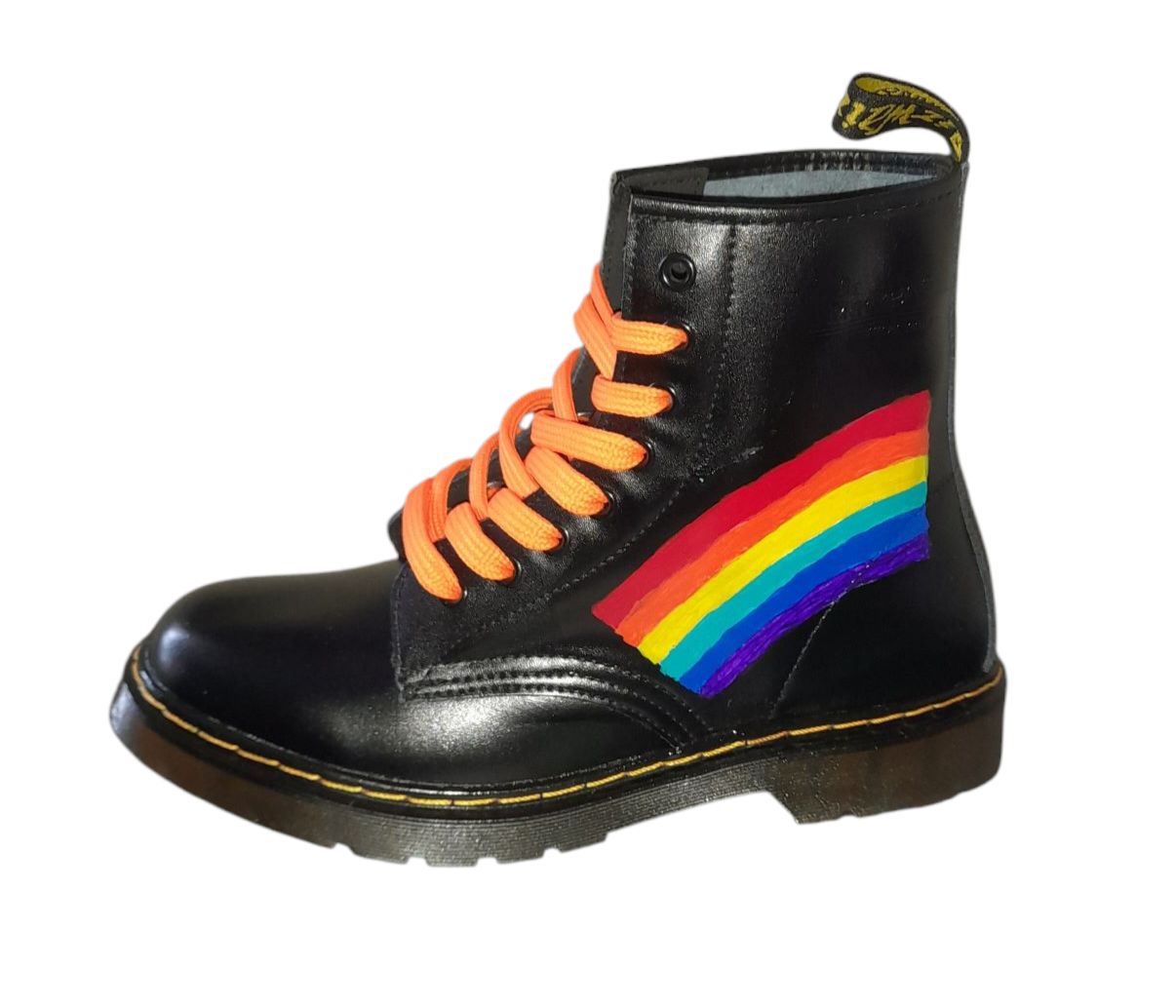 Dr. Martens 1460 Rainbow Customised Style Black Ankle Boots